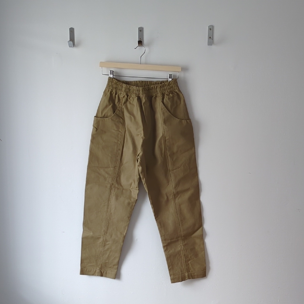 Elizabeth Suzann Clyde Work Pant in Organic Cotton Canvas In Olivine